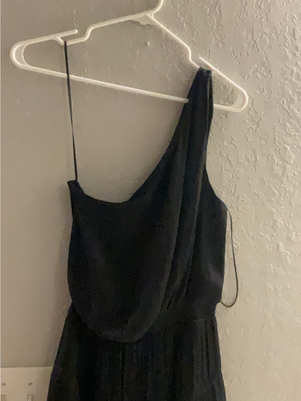 Steve Madden Black One-Shoulder Draped Dress